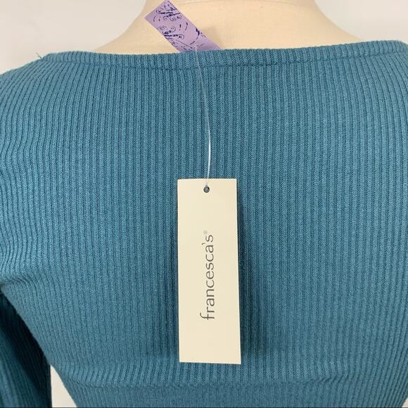 Alya Francesca's Bodycon Ribbed Stretch V-Neck Dress Medium NWT - Picture 8 of 9